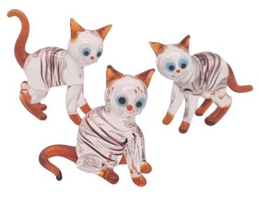 3 Katzen (transp.-braun mit Streifen)